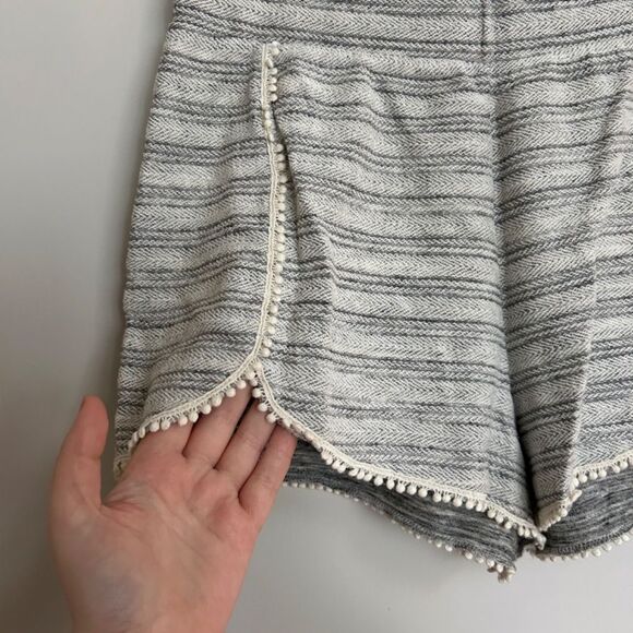 Melrose and Market Ruffle Trim Shabby Chic Grey Shorts - Picture 2 of 5